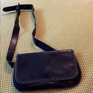 NWT Shiny Black Vegan Belt Bag